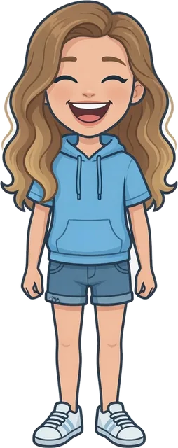 Cartoon ESA cast kid smiling