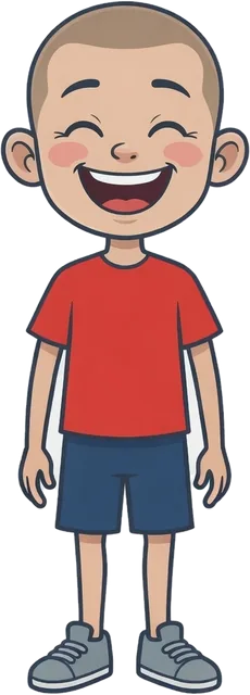 Cartoon ESA cast kid smiling