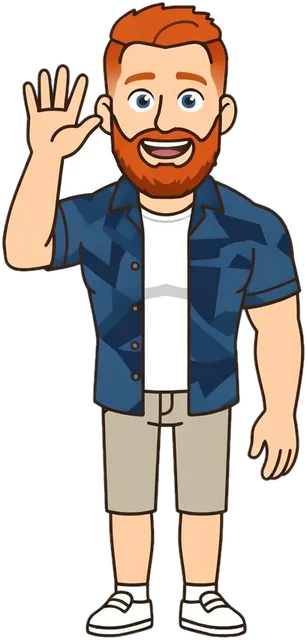 Cartoon ESA parent character waving